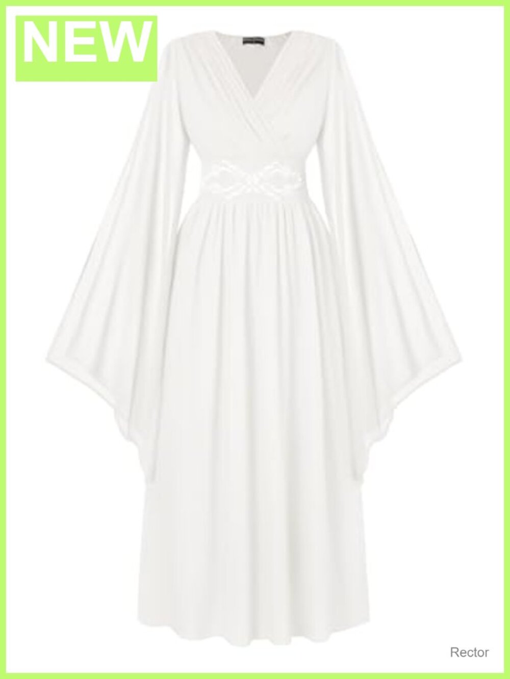 Renaissance Medieval Chiffon Maxi Dress V-Neck Bell Sleeve